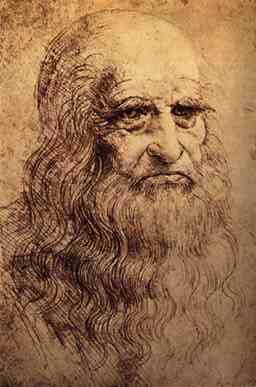 Possible Self-Portrait of Leonardo da Vinci, Red Chalk, 1510