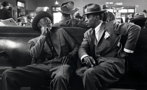 Two Men, Greyhound Bus Terminal, NYC, 1947, Esther Bubley